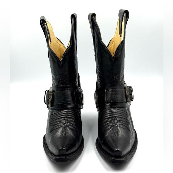 Corral Black Western Heeled Boots with Buckle - Picture 2 of 14
